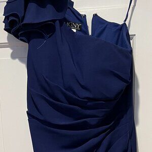Navy Floor Length Bridesmaid Dress